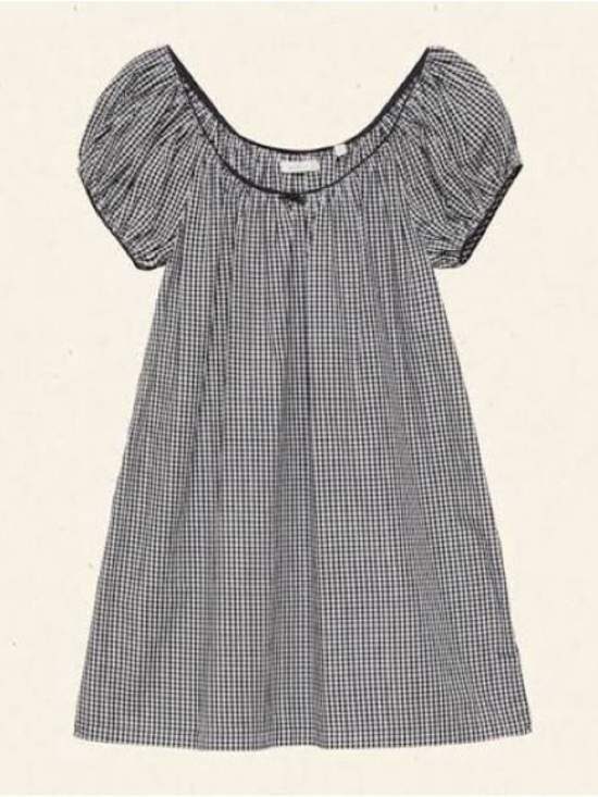 Doen Dresses & Skirts - Doen Black and White Gingham Puff-Sleeve Dress